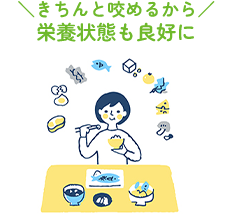 ＼きちんと噛めるから／栄養状態も良好に